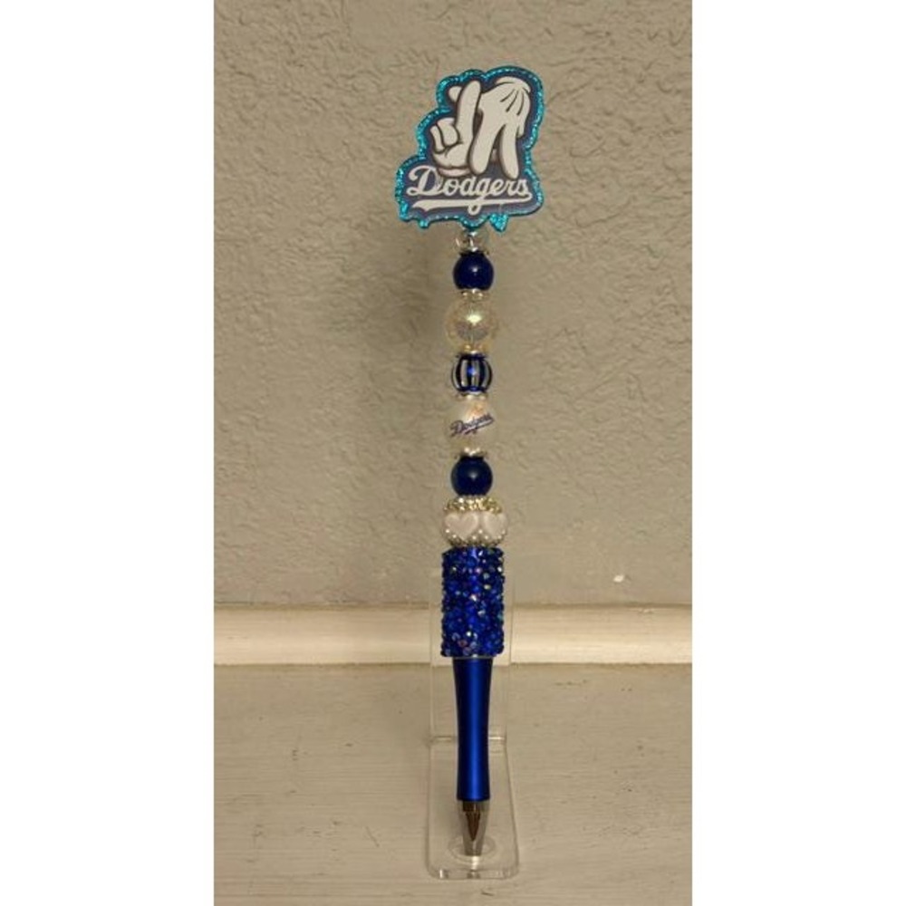 LA Baseball Beaded Pen | Handmade Pen | Baseball Lover Gift | Teacher Gift - Picture 2 of 2